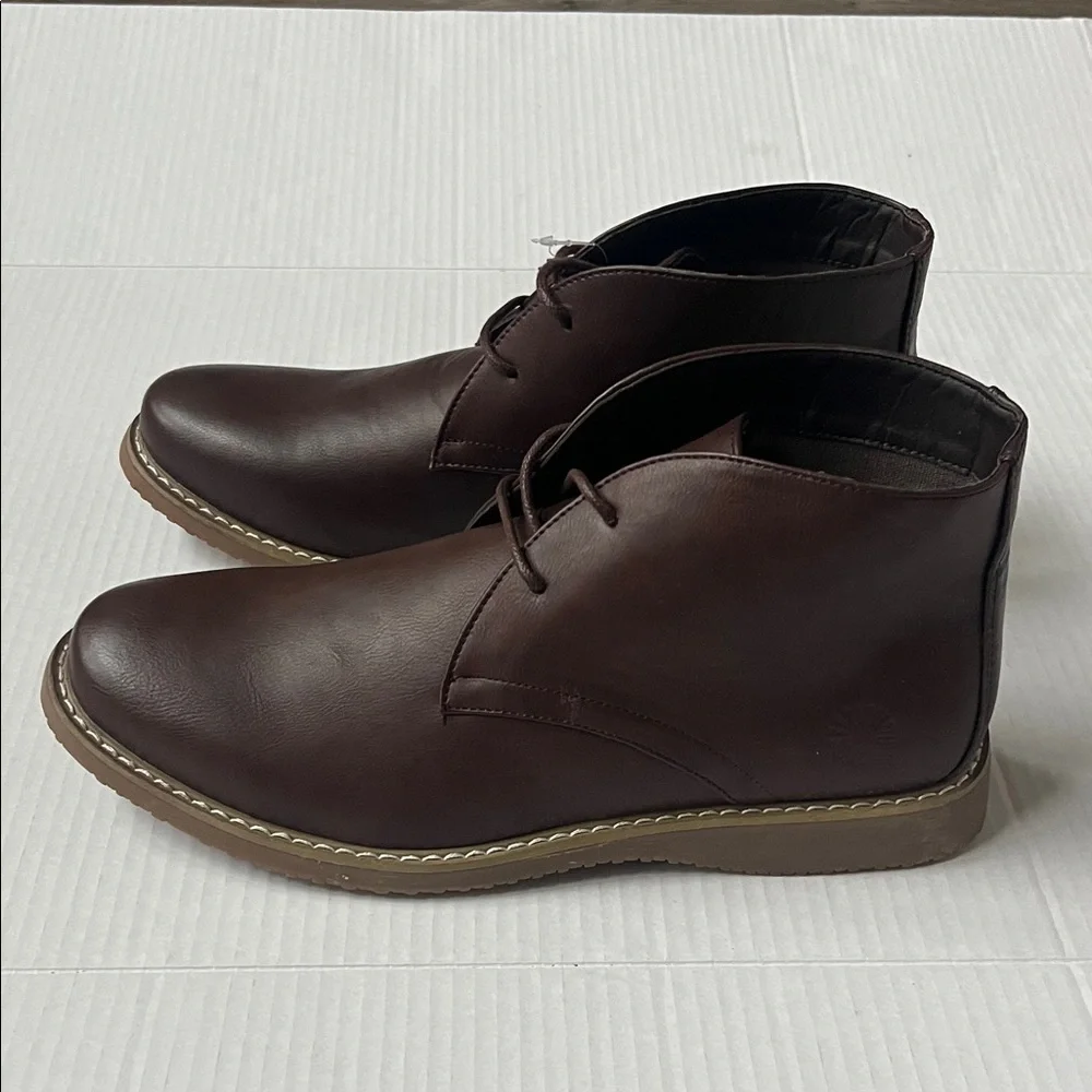 New Men's Brown Leather Boots